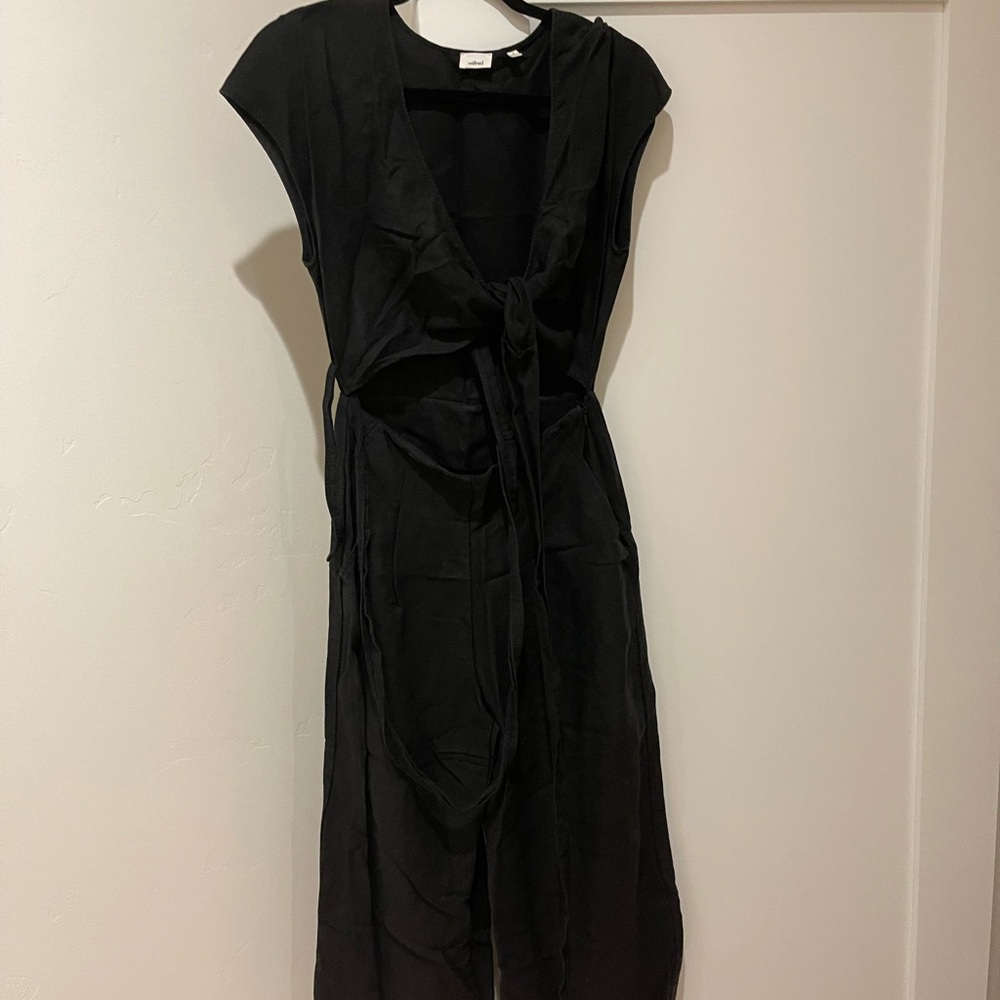 Aritzia Black Linen Women's Jumpsuit